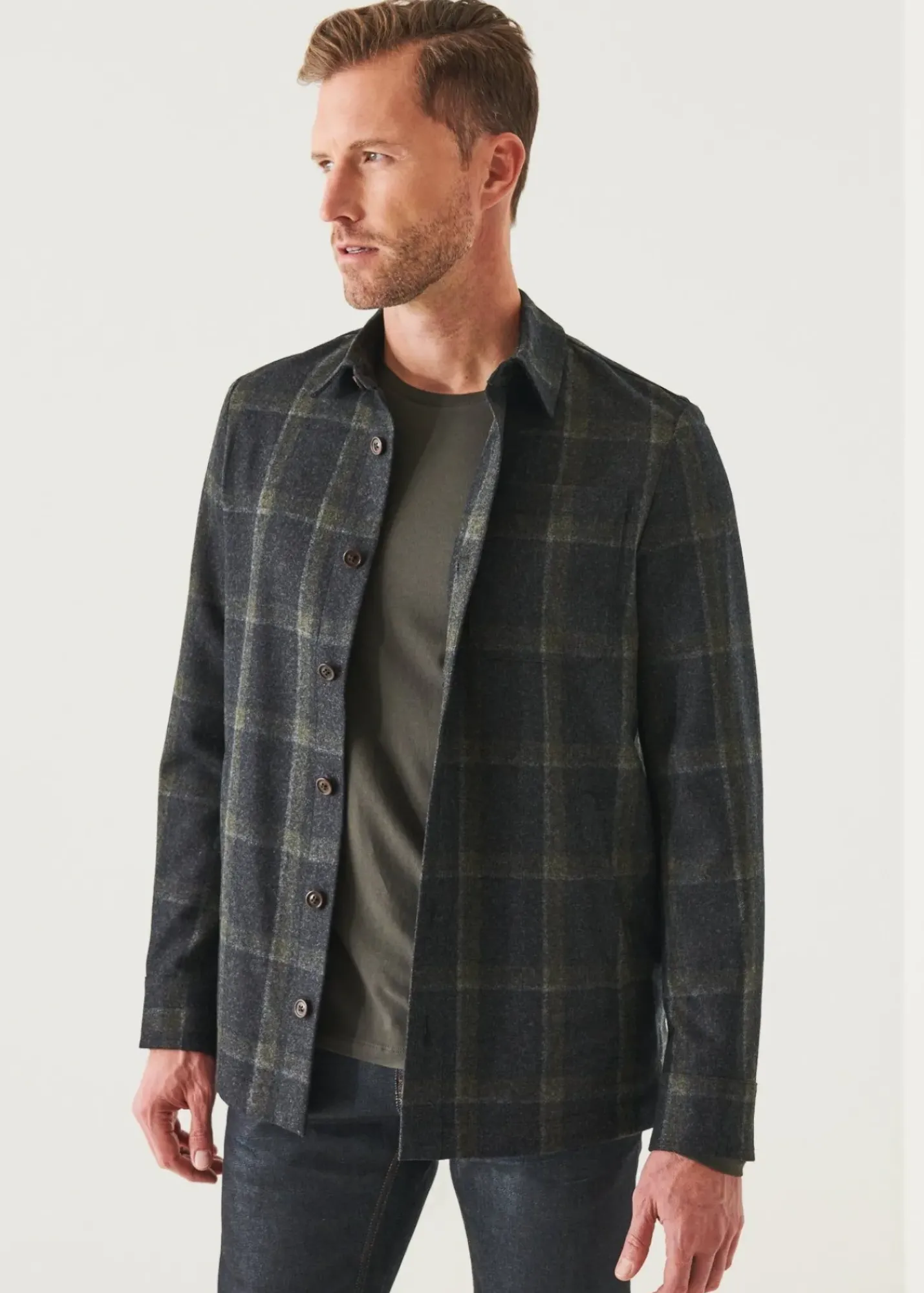 PATRICK ASSARAF Wool-Cashmere Shirt Jacket|Men Shirt Jackets