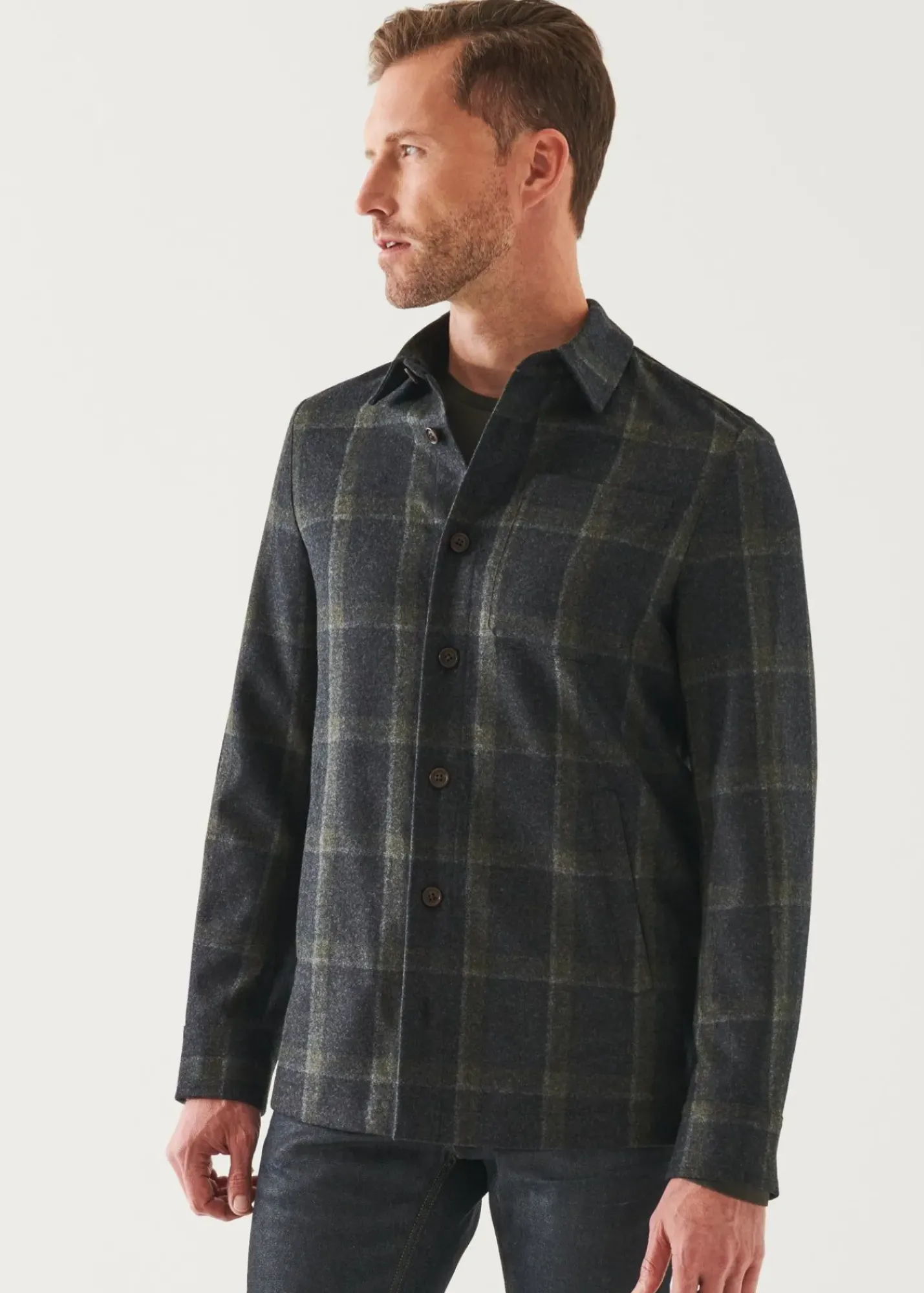 PATRICK ASSARAF Wool-Cashmere Shirt Jacket|Men Shirt Jackets