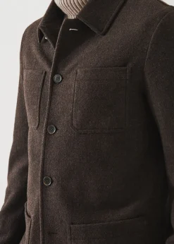 PATRICK ASSARAF Wool-Silk Blend Shirt Jacket|Men Outerwear