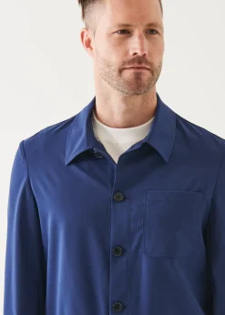 PATRICK ASSARAF Wool-Silk Blend Shirt Jacket|Men Shirt Jackets