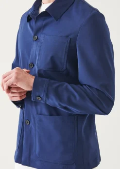 PATRICK ASSARAF Wool-Silk Blend Shirt Jacket|Men Shirt Jackets